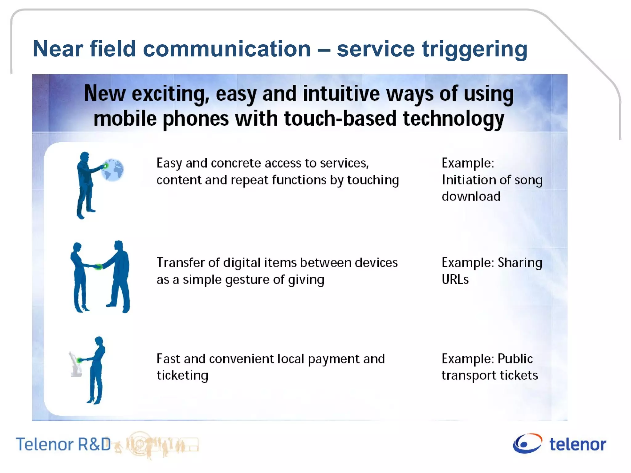 Near field communication – service triggering
 