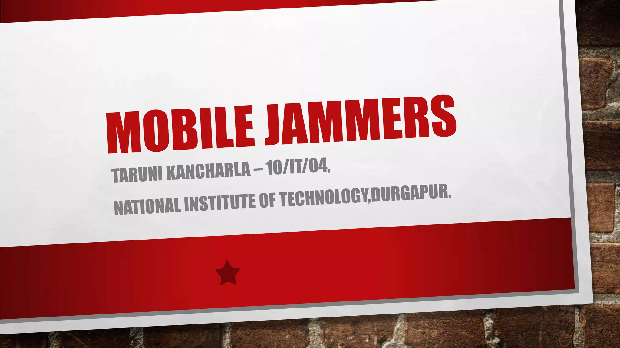 Mobile phone jammers PPT