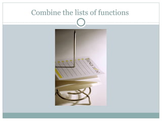 Combine the lists of functions  