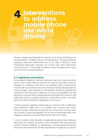 Mobile phone use - a growing problem of driver distraction - UN | PDF