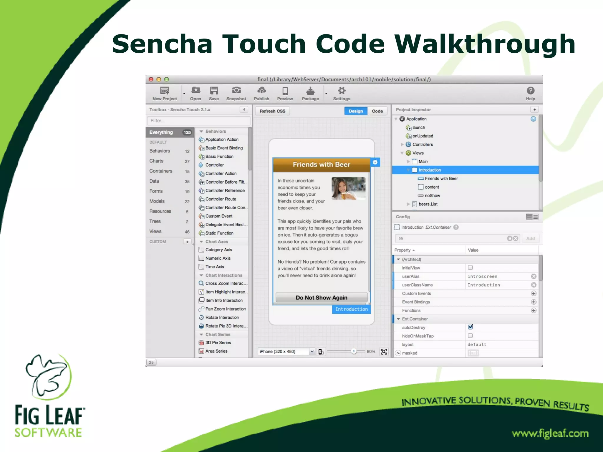 Sencha Touch Code Walkthrough
 