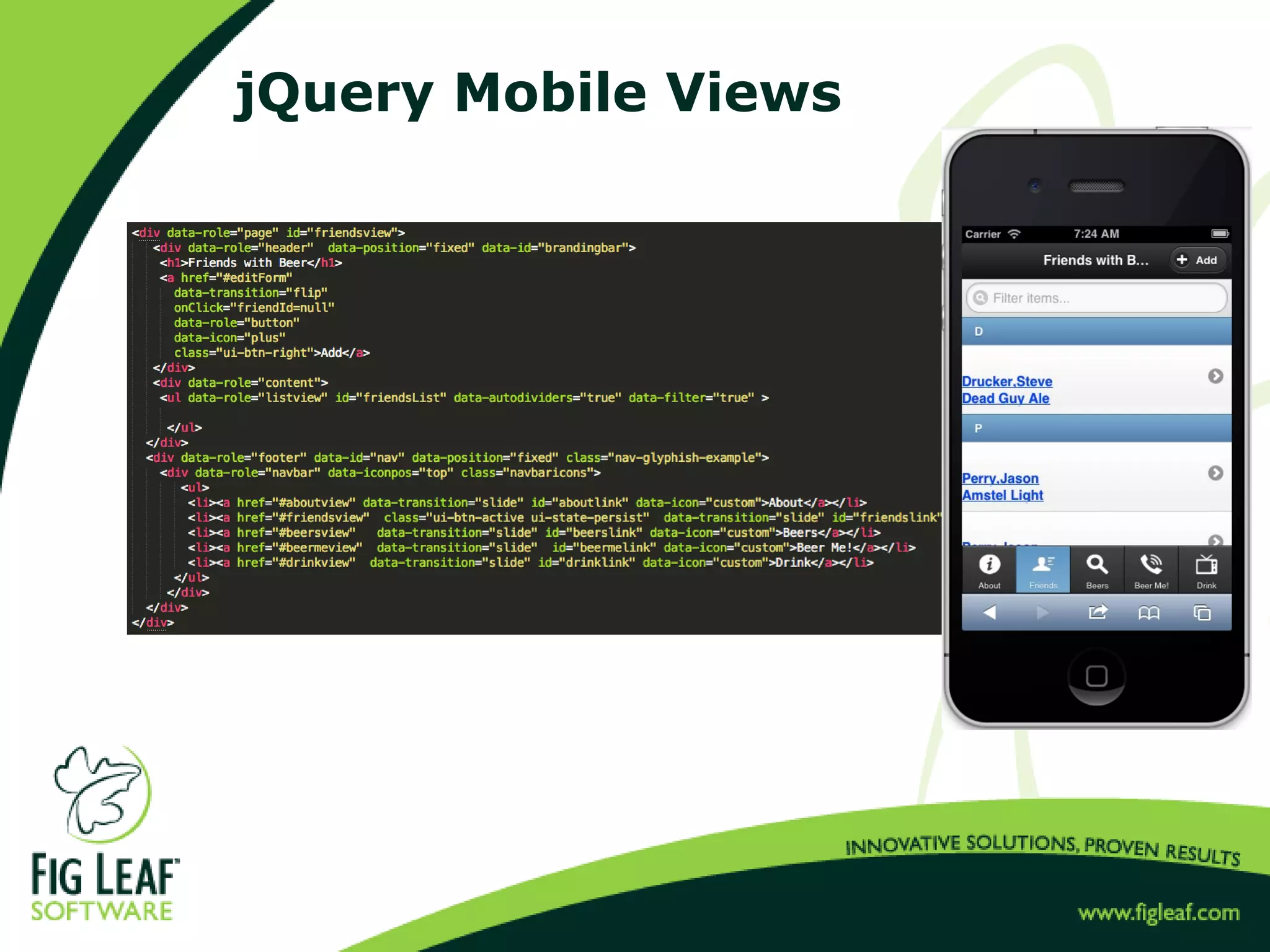 jQuery Mobile Views
 