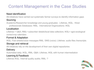 Content management process in selected m-agriculture initiatives in India