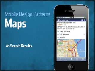 Designing for a Mobile Experience - Patterns and Context