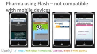 Pharma using Flash – not compatible with mobile devices 