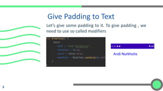 Mobile Programming - 5 Stylling Text and State | PPT