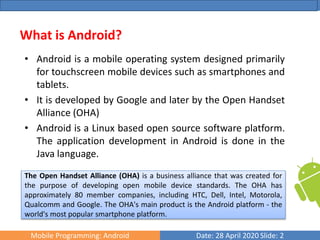 Android Operating system | PPTX