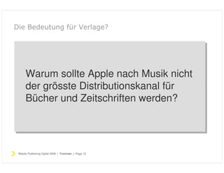 Publishing für Verlage auf dem iphone