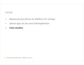 Publishing für Verlage auf dem iphone