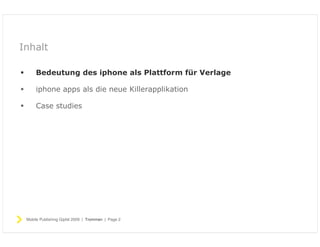 Publishing für Verlage auf dem iphone