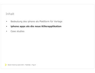 Publishing für Verlage auf dem iphone