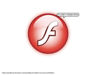 Adobe essentially says Steve Jobs is a business-killing jerk (Update: “Go screw yourself Apple”)
 