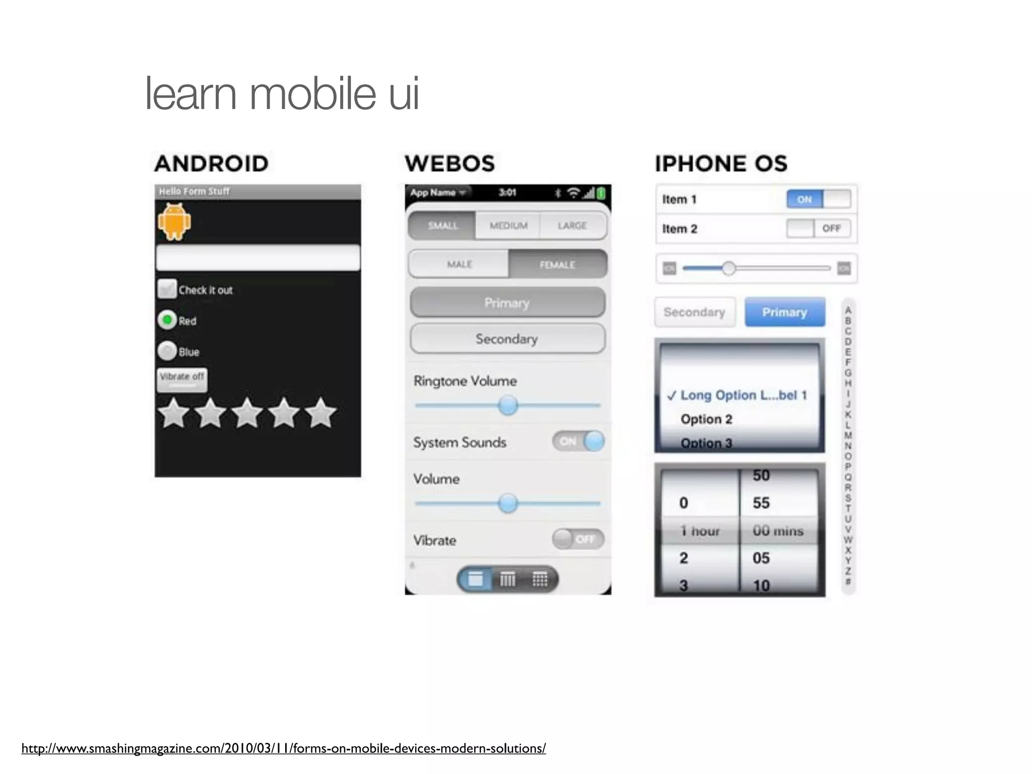 learn mobile ui




http://www.smashingmagazine.com/2010/03/11/forms-on-mobile-devices-modern-solutions/
 