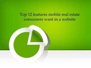 Top 12 features mobile real estate
consumers want in a website
 
