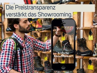 Die Preistransparenz 
verstärkt das Showrooming. 
12 
Kritische 
Preisdifferenz? 
 