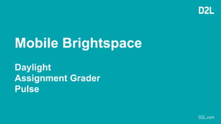 Mobile Brightspace
Daylight
Assignment Grader
Pulse
 