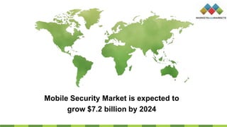 Mobile Security Market is expected to
grow $7.2 billion by 2024
 