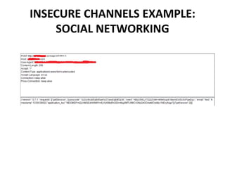 INSECURE CHANNELS EXAMPLE:
SOCIAL NETWORKING
 
