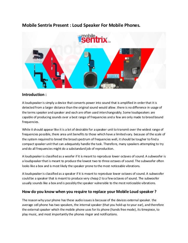 cell phone internal speakers