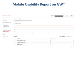 Mobile Usability Report on GWT
 