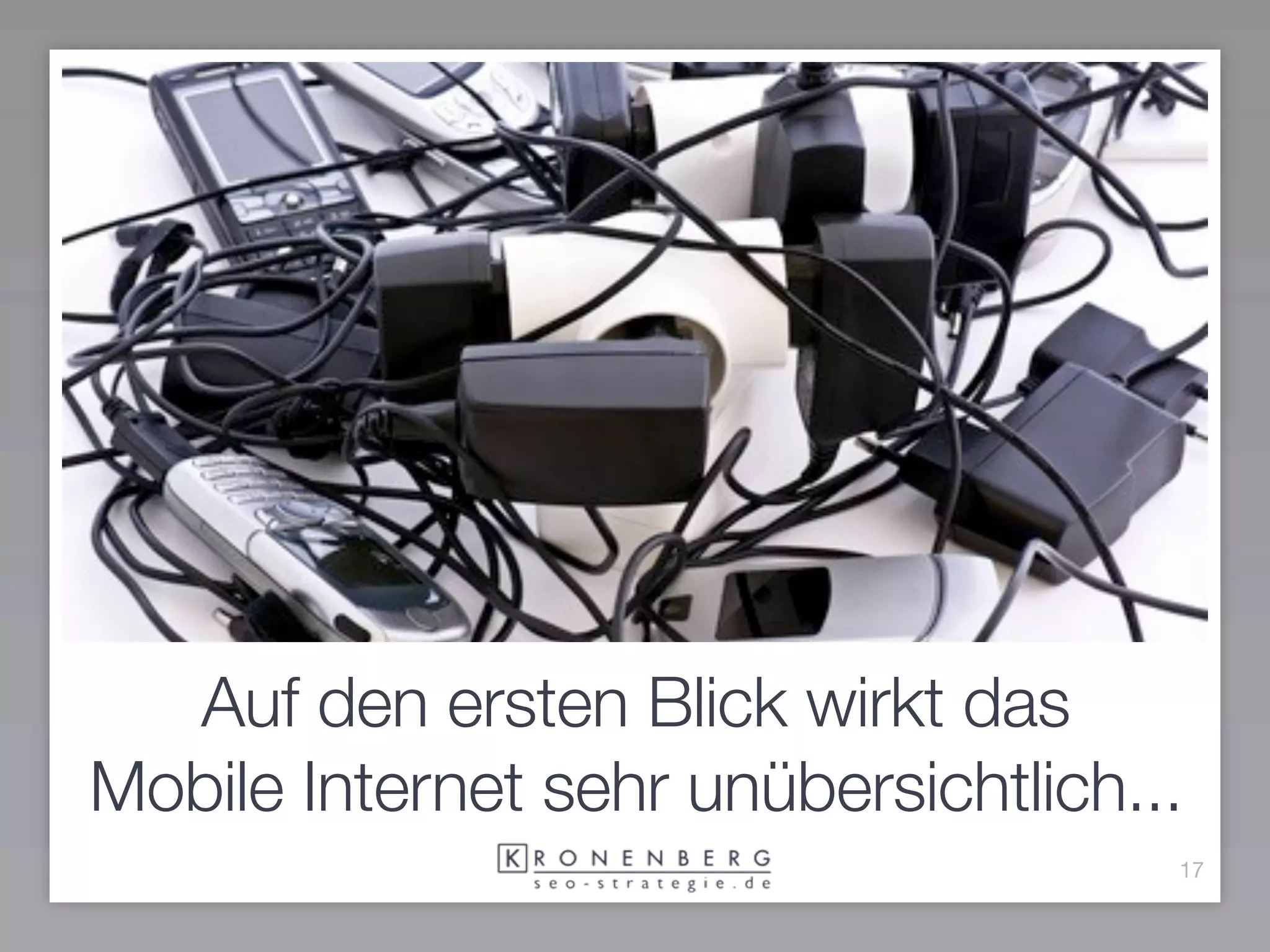 Auf den ersten Blick wirkt das
Mobile Internet sehr unübersichtlich...
                                      17
 