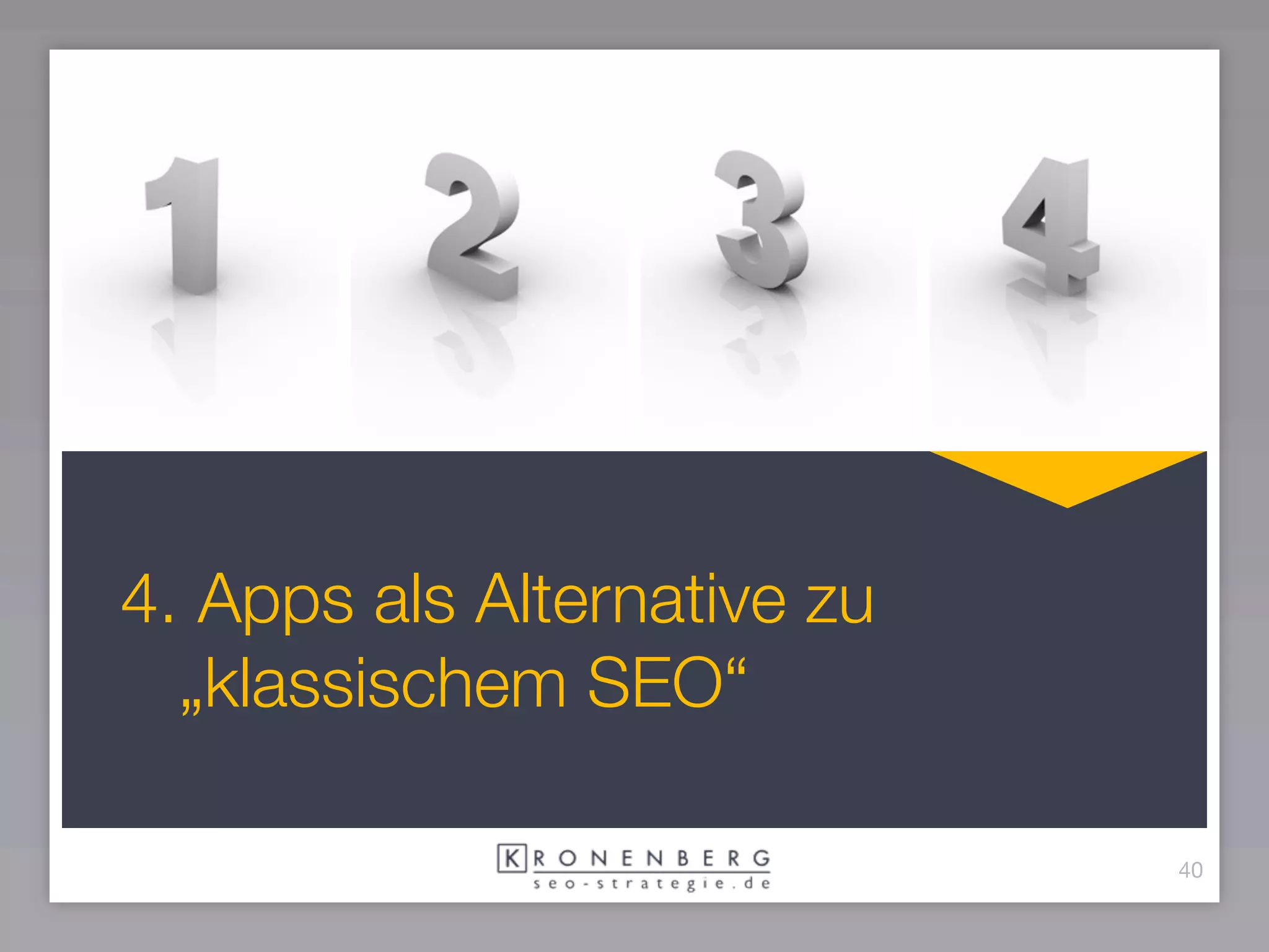 4. Apps als Alternative zu
  „klassischem SEO“

                             40
 