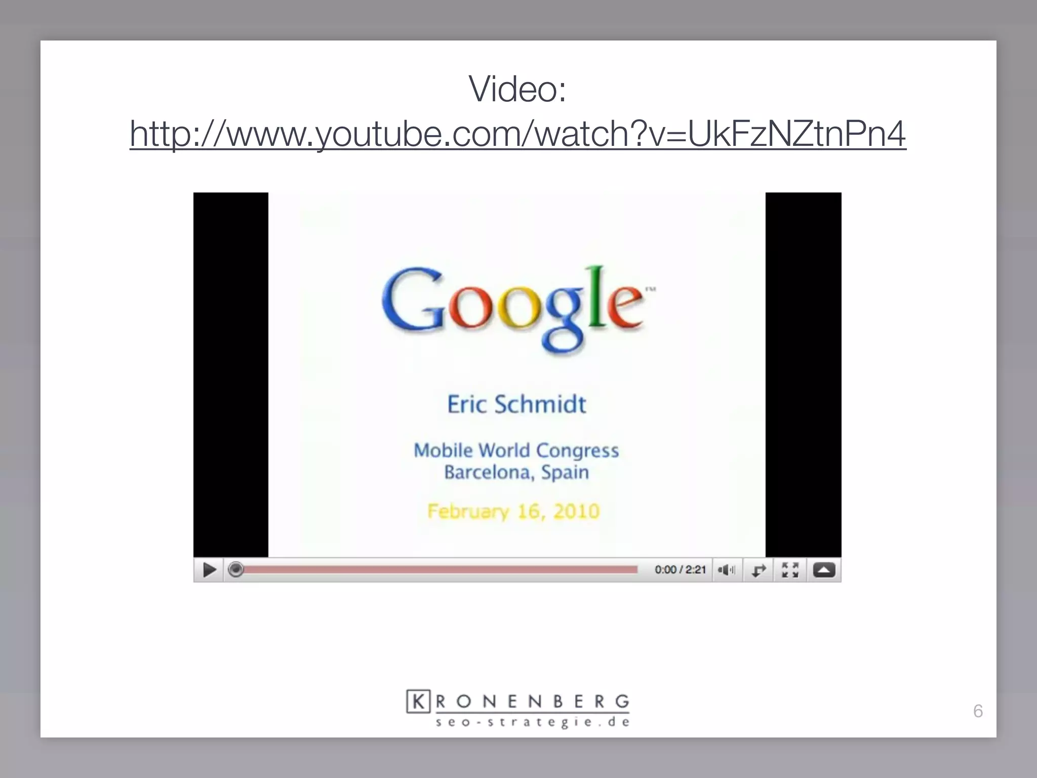 Video:
http://www.youtube.com/watch?v=UkFzNZtnPn4




                                             6
 