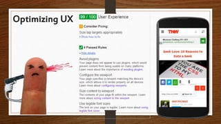 Optimizing UX
 