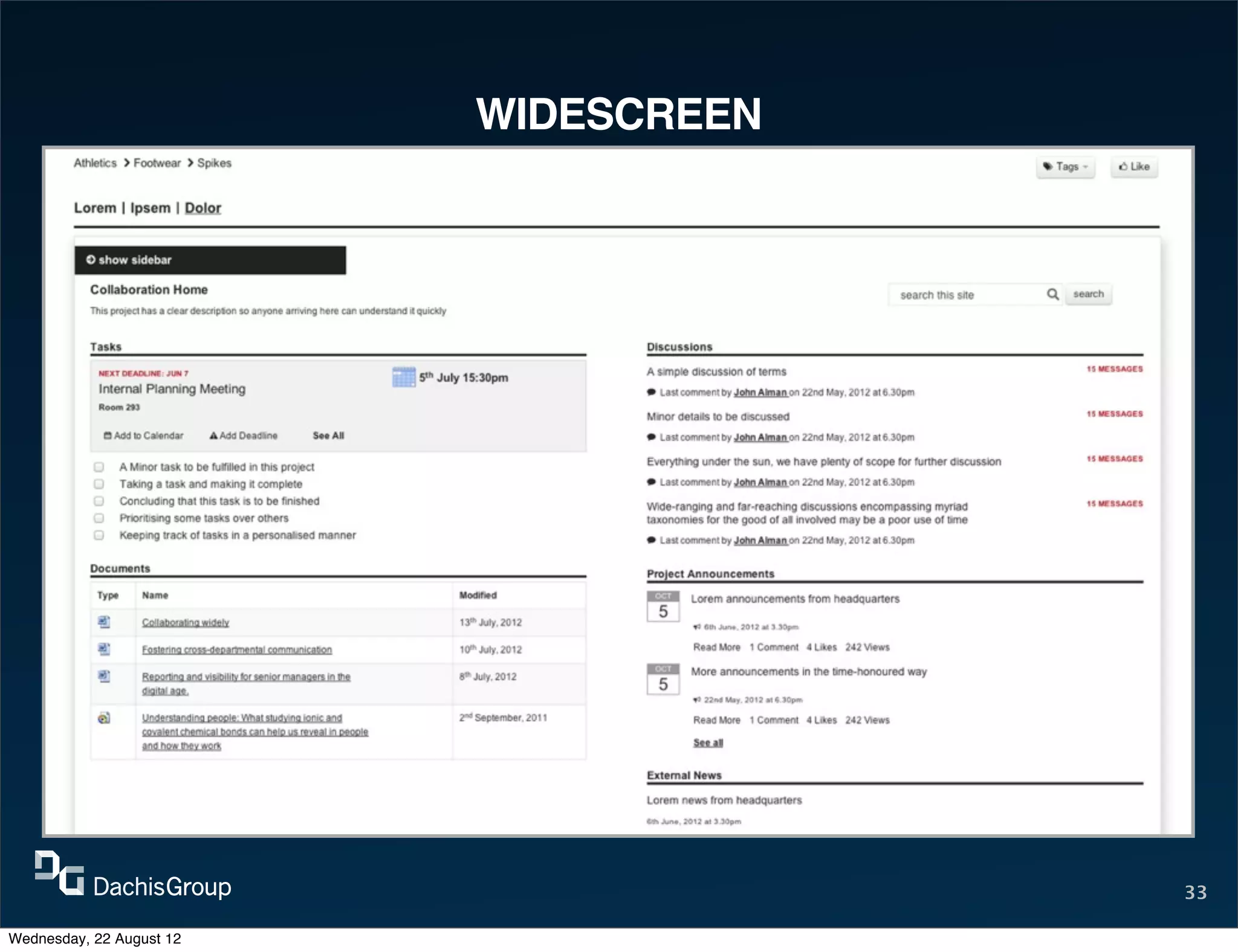 WIDESCREEN




                                       33

Wednesday, 22 August 12
 