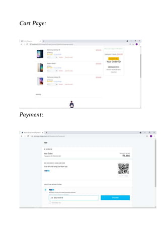Cart Page:
Payment:
 