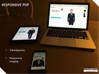 RESPONSIVE PDP
• 3 Breakpoints
• Responsive
imaging
 