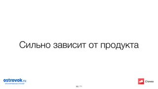 / 71
Сильно зависит от продукта
66
 