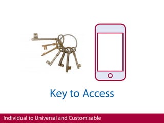 Key to Access
Individual to Universal and Customisable
 