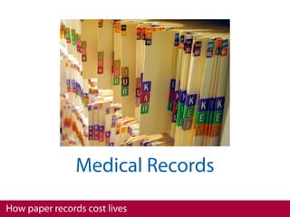 Medical Records
How paper records cost lives
 