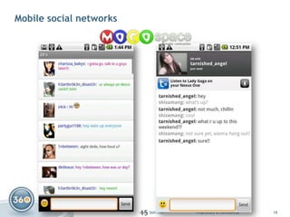 Mobile social networks<br />15<br />
