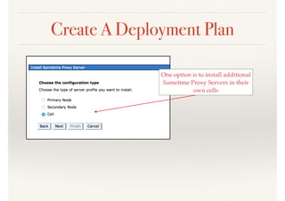 Create A Deployment Plan
One option is to install additional
Sametime Proxy Servers in their
own cells
 