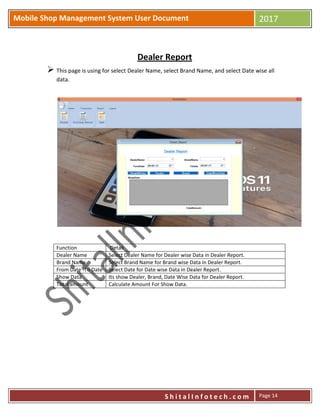 Mobile store billing software user manual by shital infotech | PDF