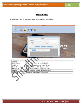 Mobile store billing software user manual by shital infotech | PDF