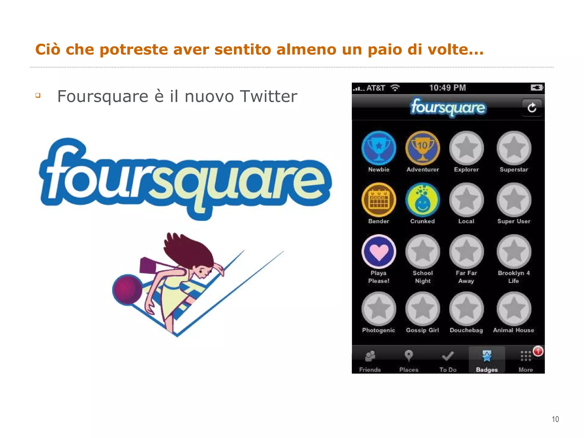 Ciò che potreste aver sentito almeno un paio di volte... Foursquare è il nuovo Twitter 