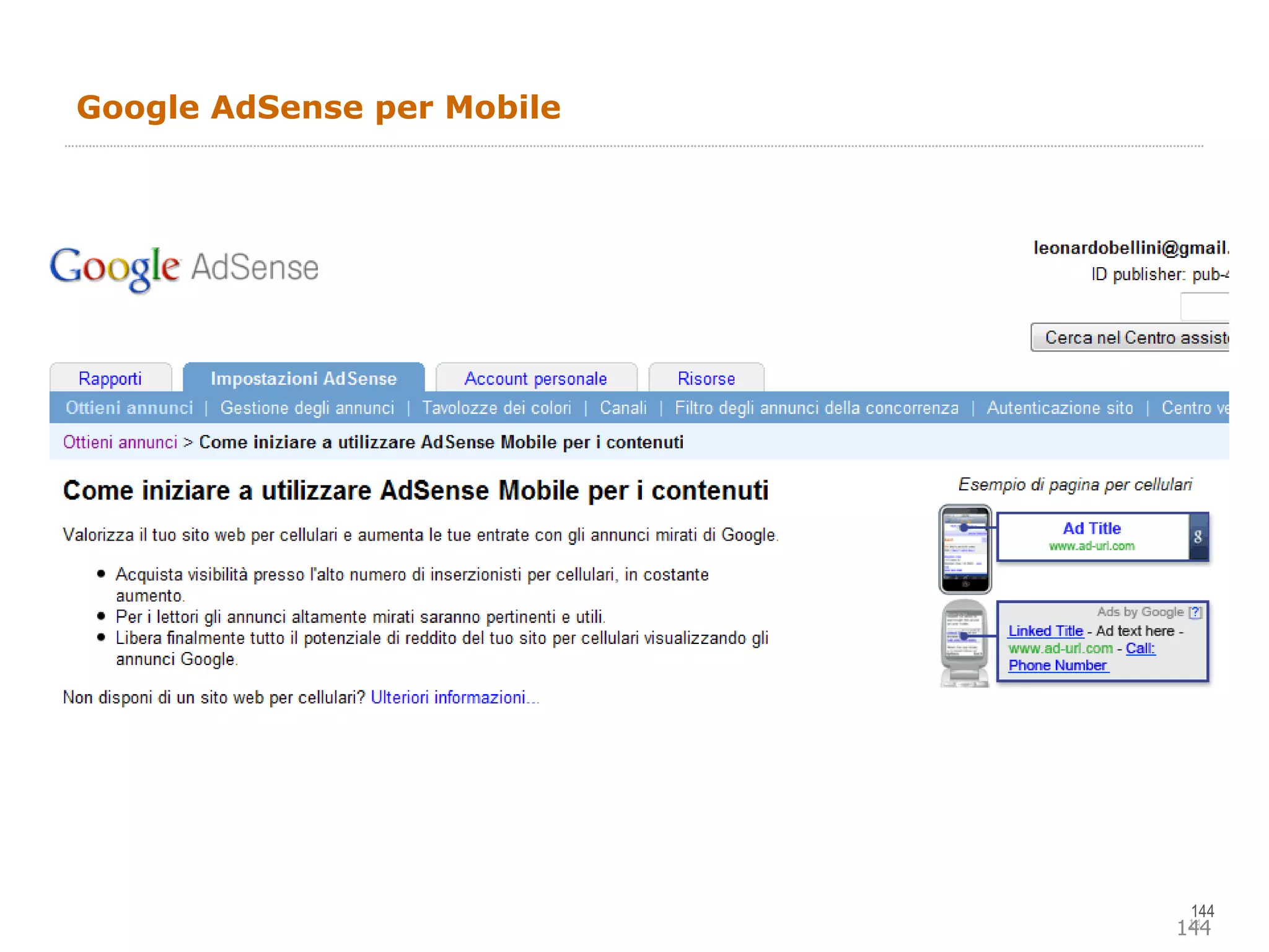 Google AdSense per Mobile 