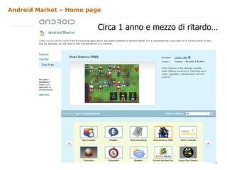 Android Market – Home page Sottotitolo Circa 1 anno e mezzo di ritardo… 