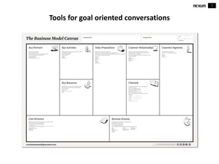 7
Tools for goal oriented conversations
 