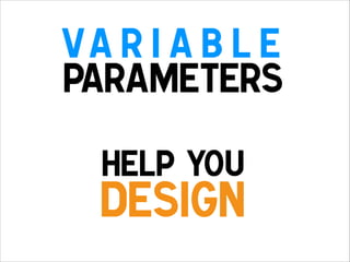 Va r i a b l e
Parameters
Help You

Design

 