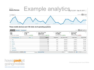 Example analytics