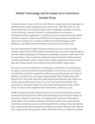 Mobile technology and its impact on e | PDF