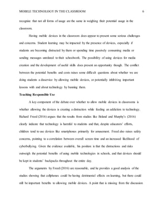 Mobile Technology in the Classroom | DOCX