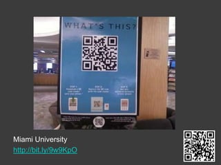 What’s a QR code?What you need:Patrons need a reader app & a smart phoneFree reader apps, such as RedLaserQR code generator
