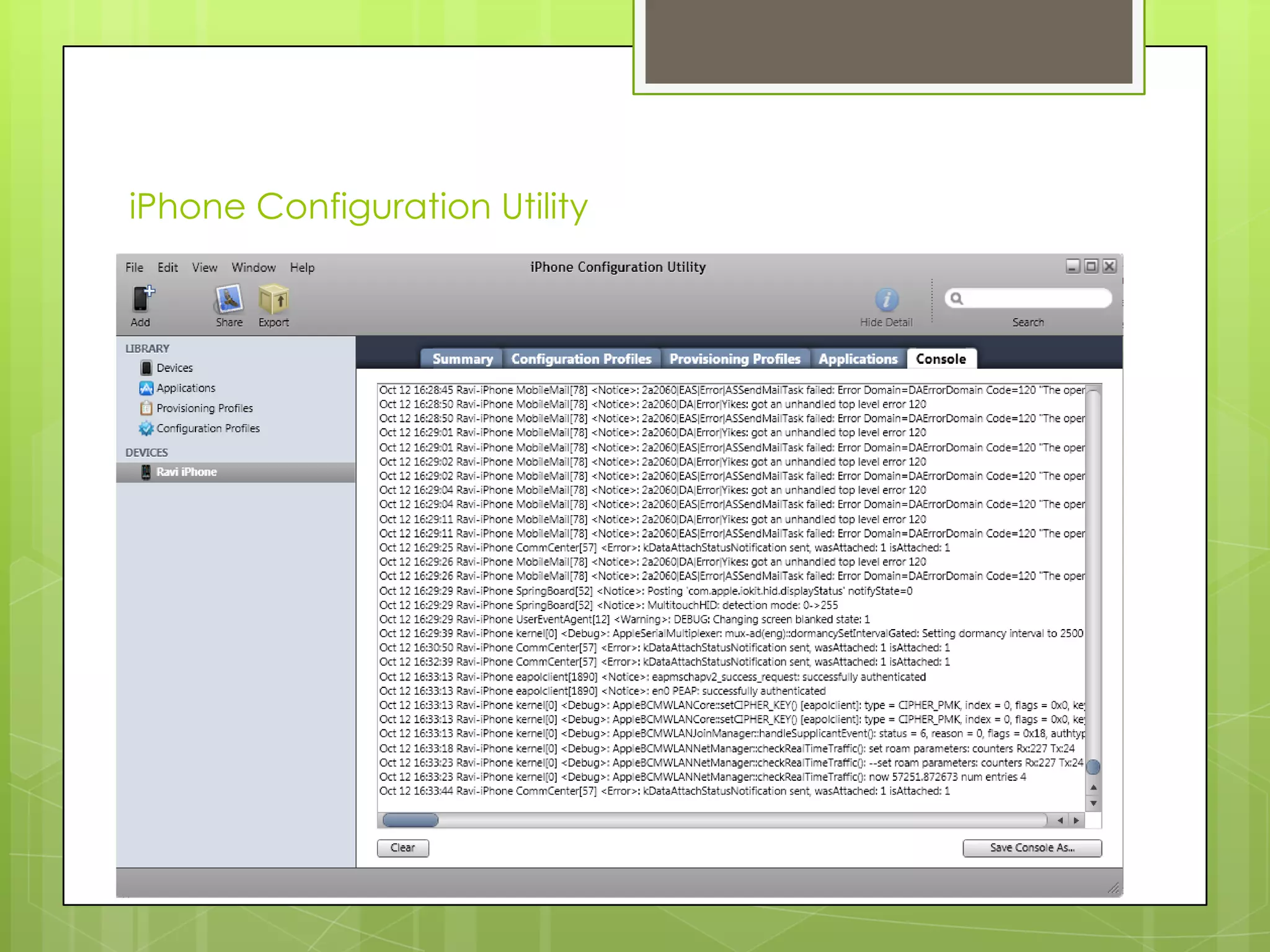 iPhone Configuration Utility
 