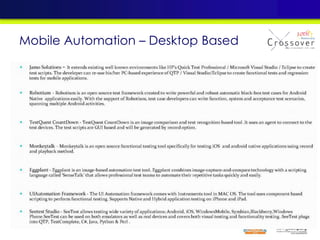 Mobile Automation – Desktop Based
 
