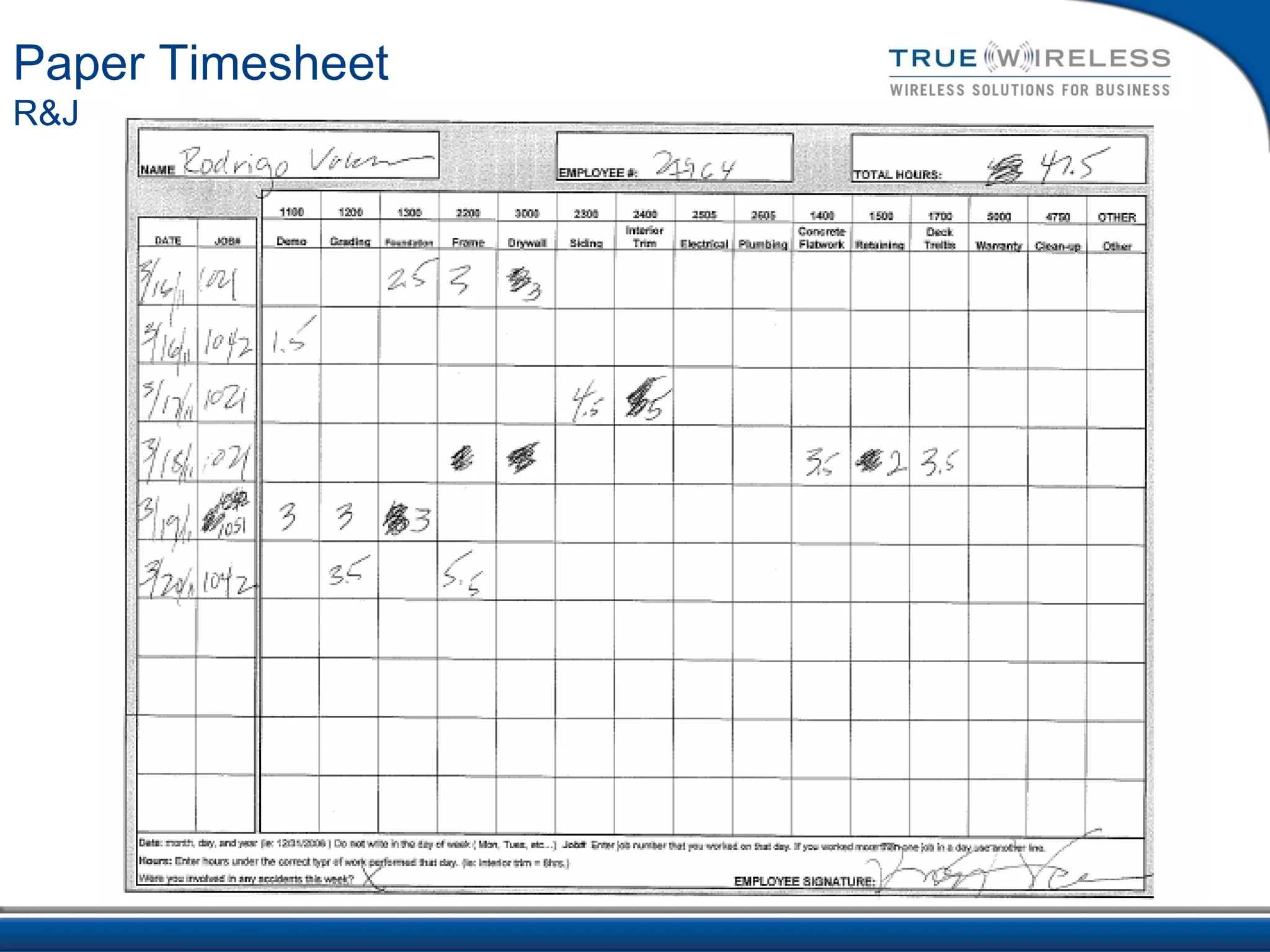 Paper Timesheet
R&J
 
